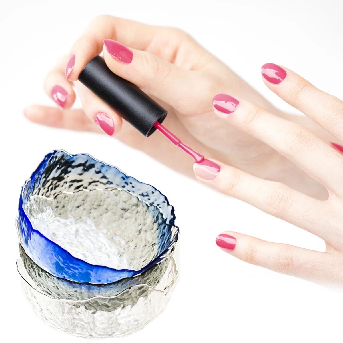 Маникюрная чаша для нейл арта стеклянная ручного замачивания лечения ногтей