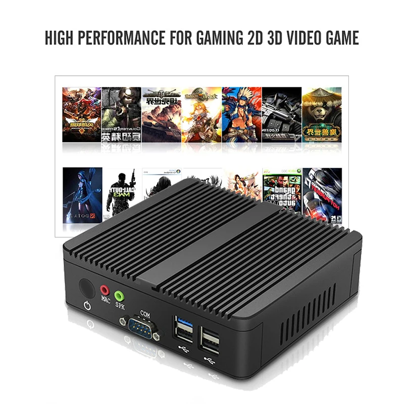 YCSD безвентиляторный мини-ПК 2 * Gigabit LAN Celeron N2830 J2900 Win 10 WIFI USB Настольный микро Htpc Nuc - Фото №1