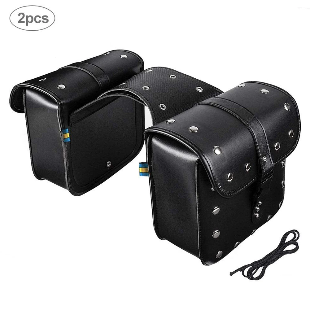 

2pcs Roll Side Pouches Sunglasses Tool Holder Universal Motorcycle Bag Waterproof Hairbrush Gloves Bottle PU Leather Storage
