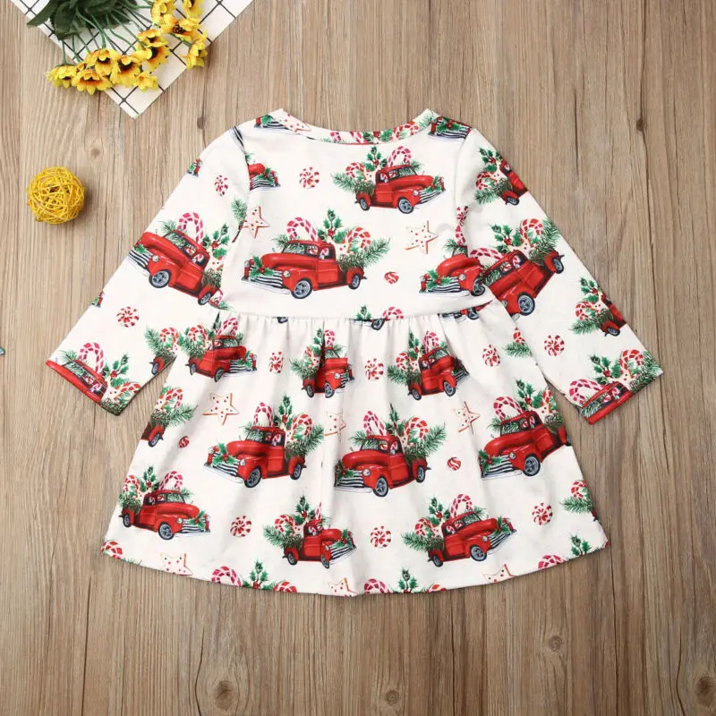 Новинка 2019 года детское хлопковое рождественское платье трапециевидной формы с