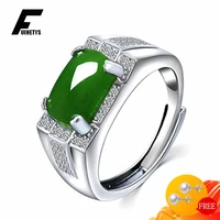 classic men ring 925 silver jewelry with emerald zircon gemstones finger rings for male wedding engagement party gift wholesale