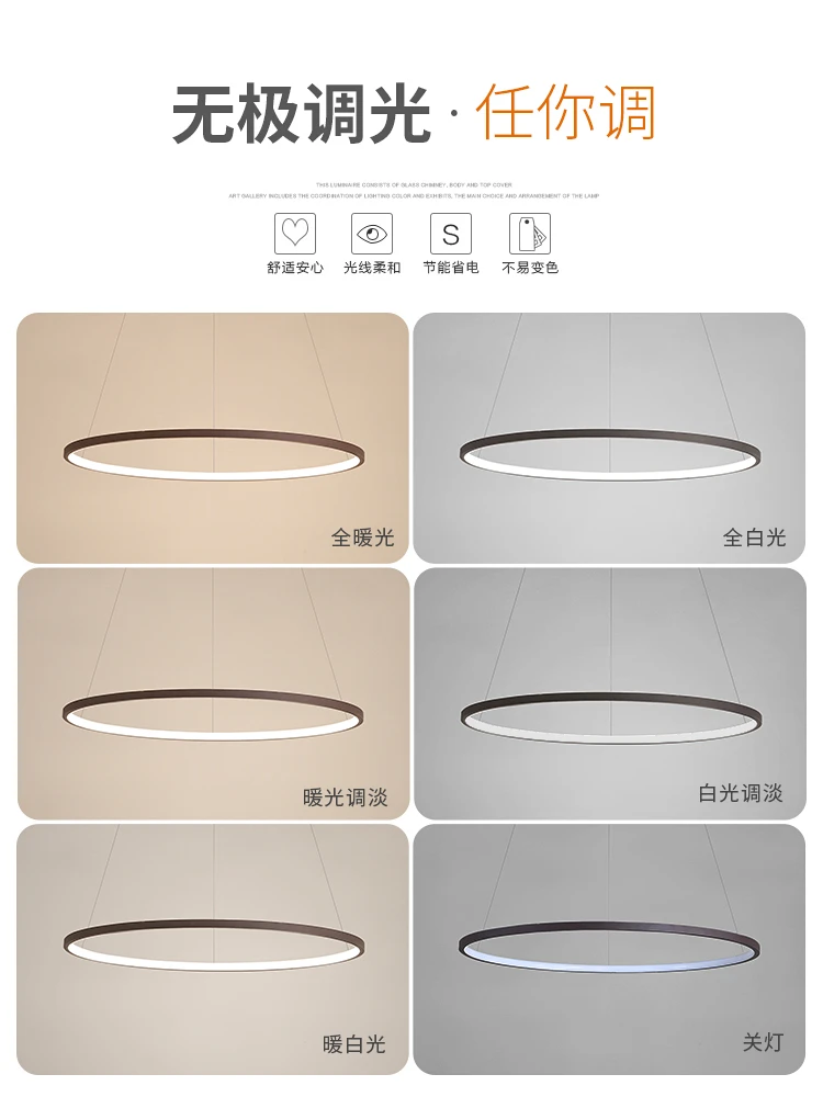 

Modern Minimalist Chandelier led restaurant lamp Nordic designer single head round white / black / brown living room Chandeliers