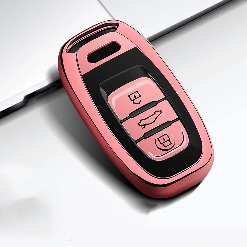 

TPU Remote Smart Car Key Case Cover For Audi B6 B7 B8 A4 A5 A6 A7 A8 Q5 Q7 R8 TT S5 S6 S7 S8 Key Shell Bag for Audi