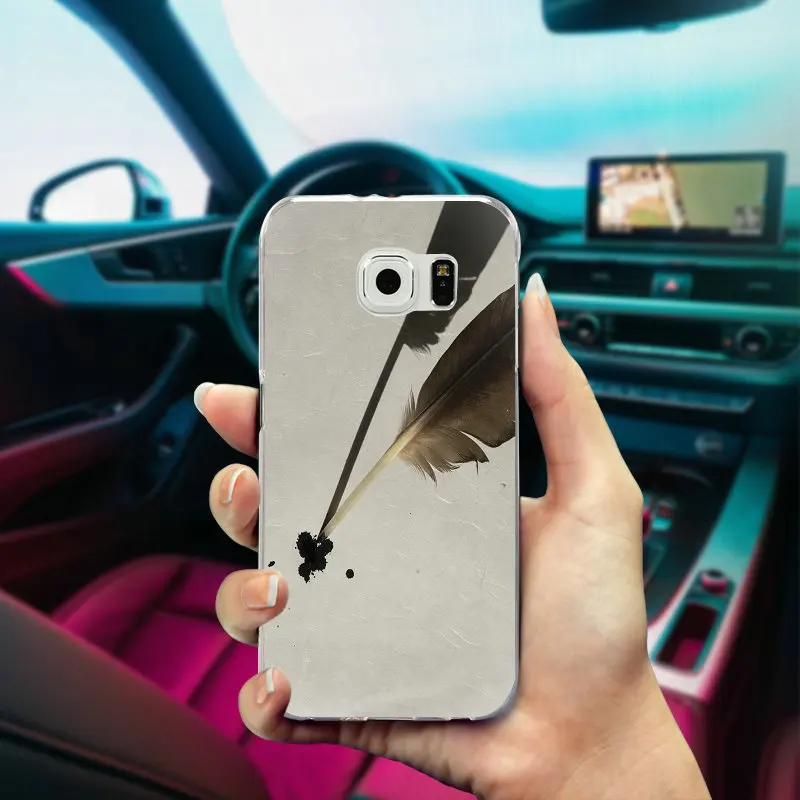 Slim Silicone Soft TPU Mobile Phone Cases for Samsung Galaxy Note 2 3 4 5 8 S3 S4 S5 Mini S6 S7 S8 S9 Edge Plus Feather Pen Diy | Мобильные