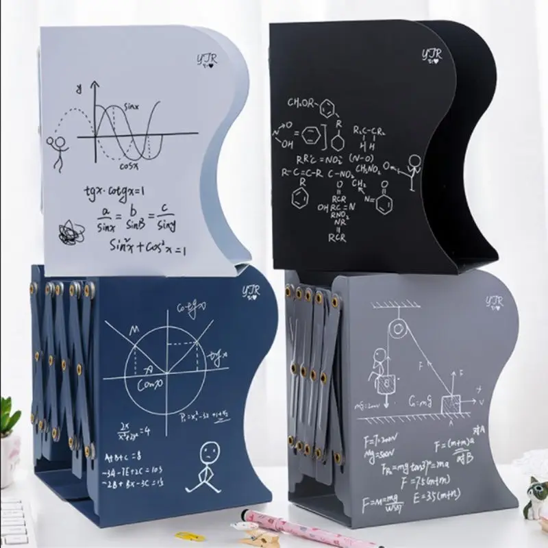 

Metal Retractable Bookends Support Stand Holder Shelf Adjustable Bookrack Organizer School Office Supplies