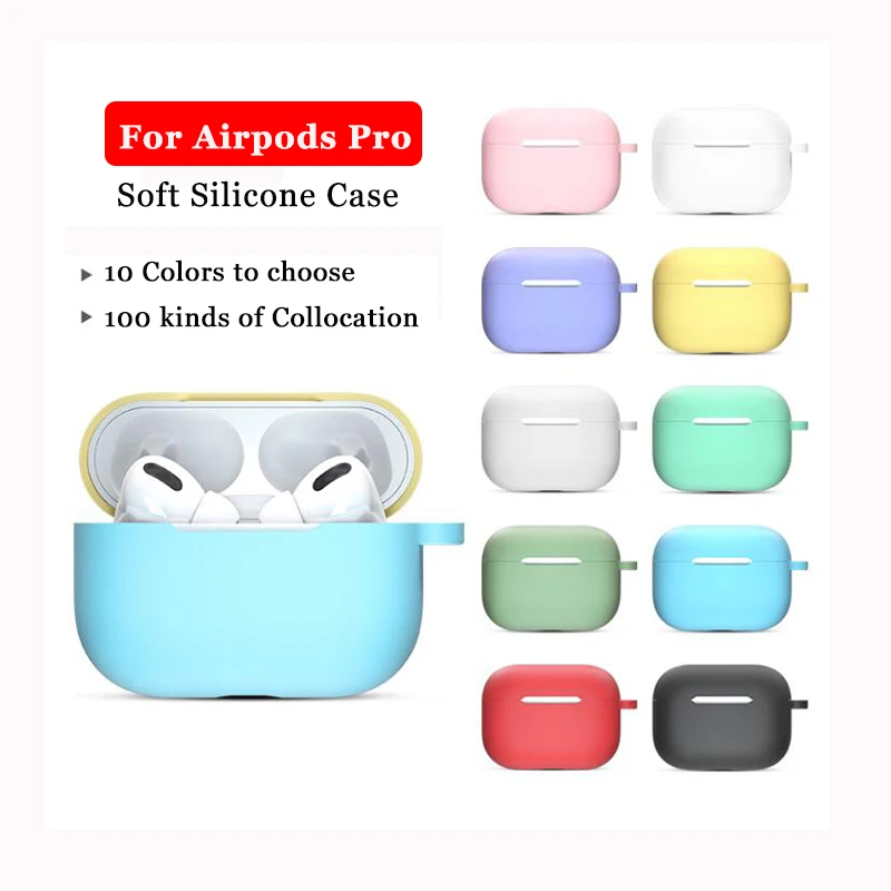 10 цветов мягкий чехол для AirPods Pro силиконовый Bluetooth беспроводной наушников