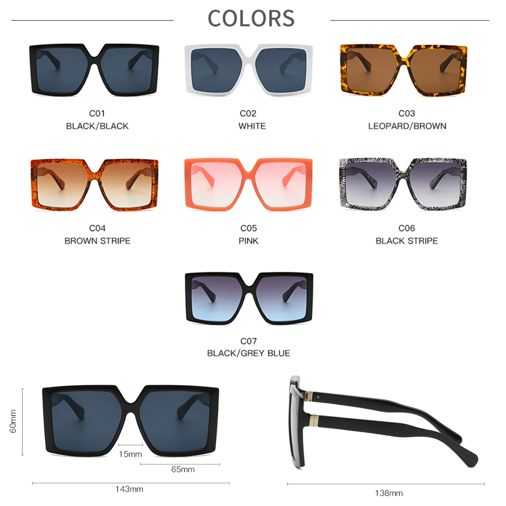 

Female Fashion Vintage Oversized Square Sunglasse Women Floral Frame Sun Galsses Big Eyewear UV400 Oculos Feminino