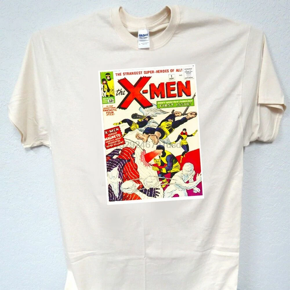 XMEN комиксов #1 Винтаж серебряного покрытия футболка S-5X T-146IVY L @ K | Мужская одежда