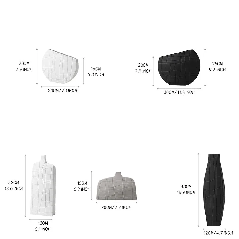 

Nordic ins Scandinavian Minimalist Artwork Black And White Stripes Ceramic Vase Creative Design Desktop Home Decorations Europe