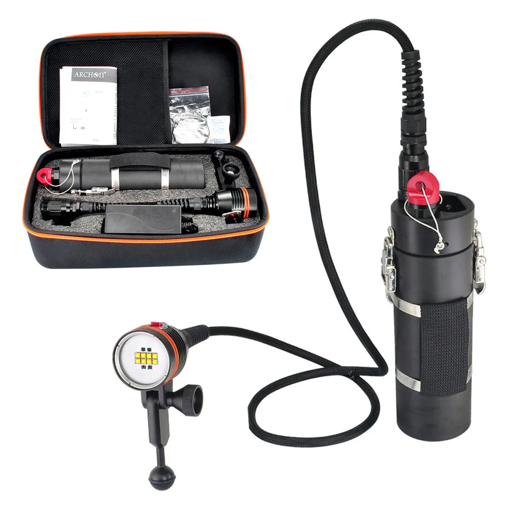 ARCHON DH160 WH166 Дайвинг Точечный светильник 8* CREE XM-L2 U2 Макс 5500 люмен подводный 150 м Водонепроницаемый погружной светильник - Испускаемый цвет: Full Kit