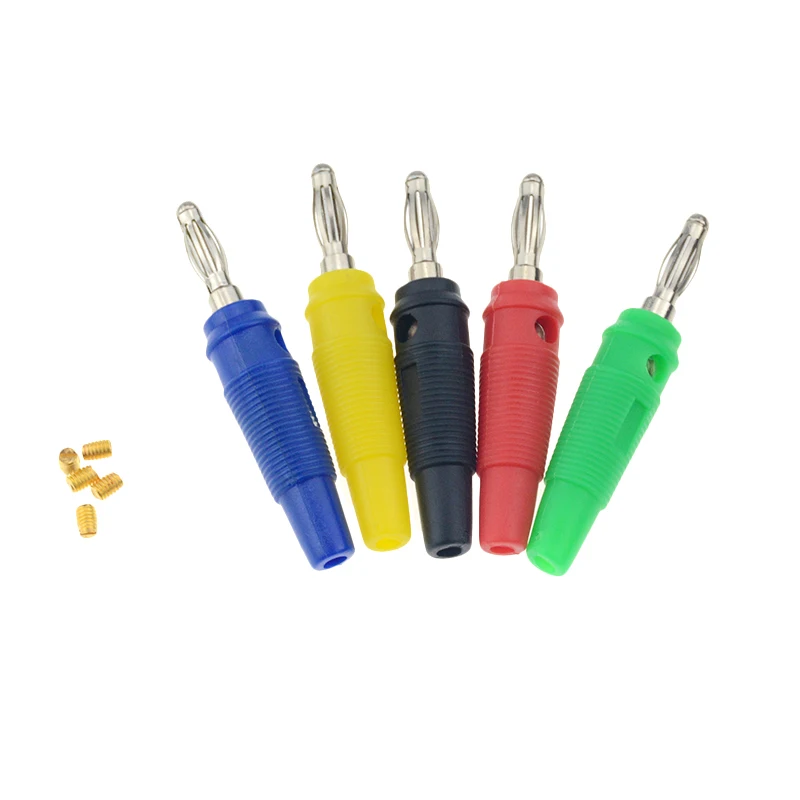 4 шт. мм аудио динамик Банановый штекер Посеребренный разъем красный черный