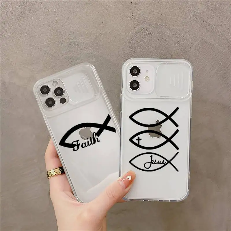 

Faith Christian Religious Jesus Phone Case Transparent Camera Protection for iPhone 12 11 8 7 se 2020 mini pro X XS XR MAX Plus