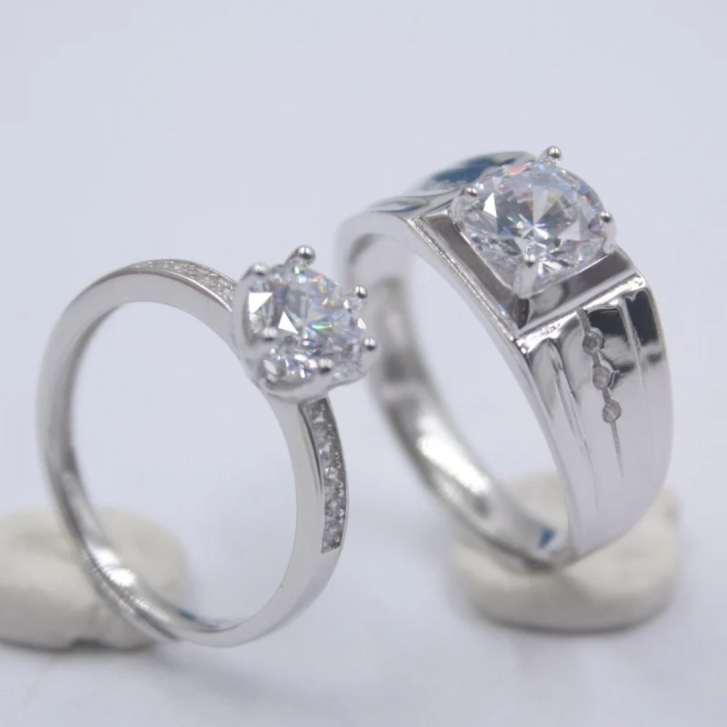 Женское кольцо из стерлингового серебра 925 пробы с бриллиантом пара имитация