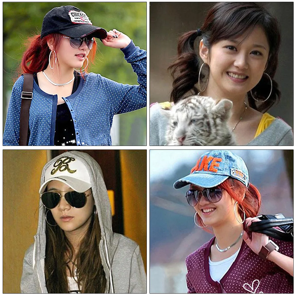 Женские серьги кольца с большими кругами ювелирное изделие в стиле ретро из