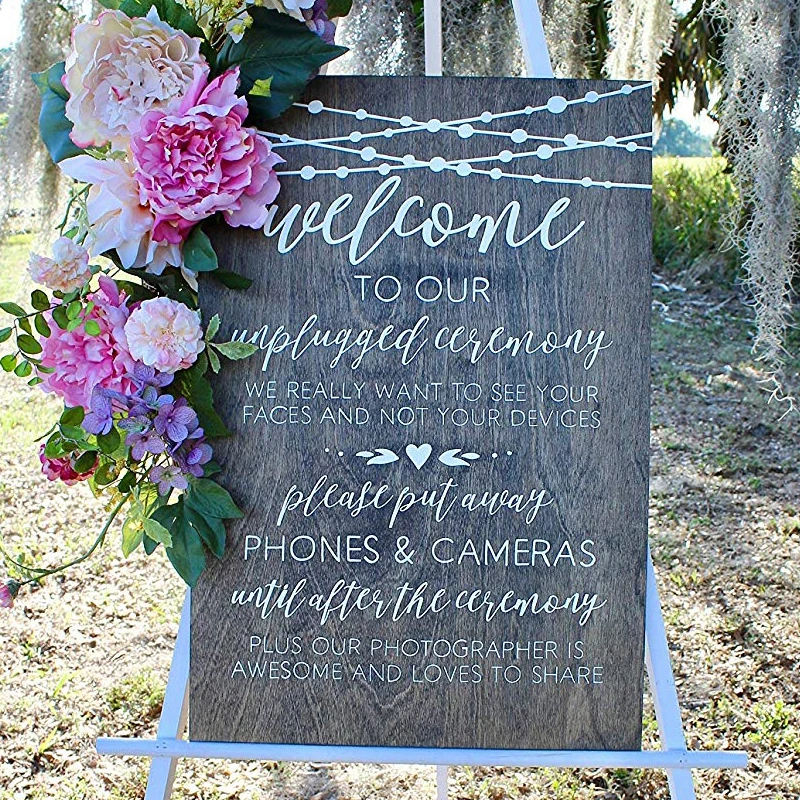 

Custom No Camera Sign Wedding Sign Rustic Wedding Decor Unplugged Ceremony No Phones Wedding Sign Board Wedding Welcome Board
