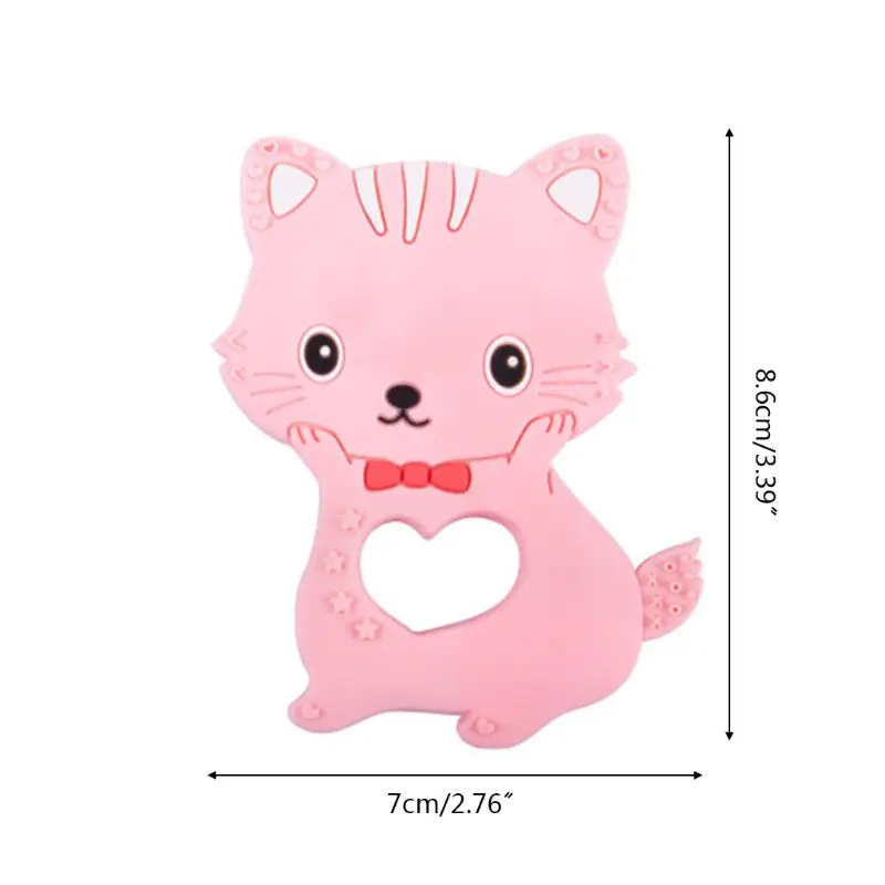 32-Pink Детские Силиконовые Прорезыватели для зубов, пустышка для новорожденных, жевательная для прорезывания зубов, игрушка с рисунком динозавра, пчелы, слона, лисы, медведя, мягкие детские игрушки - Цвет: 32-Pink
