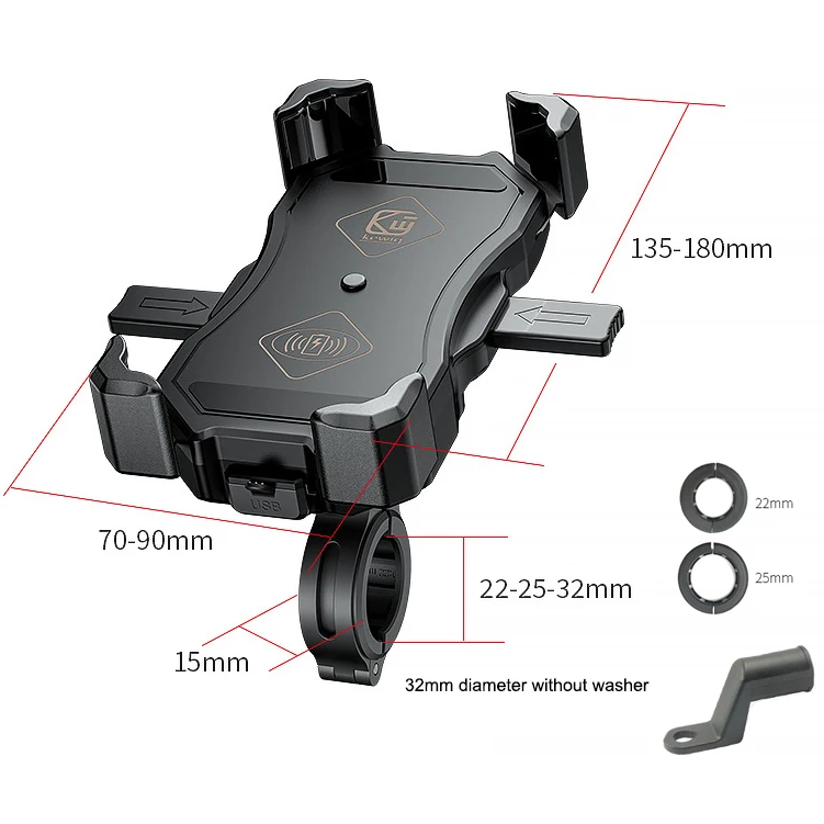 ip66 waterproof motorcycle phone holder with 15w wireless charging qc3 0 usb charger moto handlebar review phone support mount free global shipping