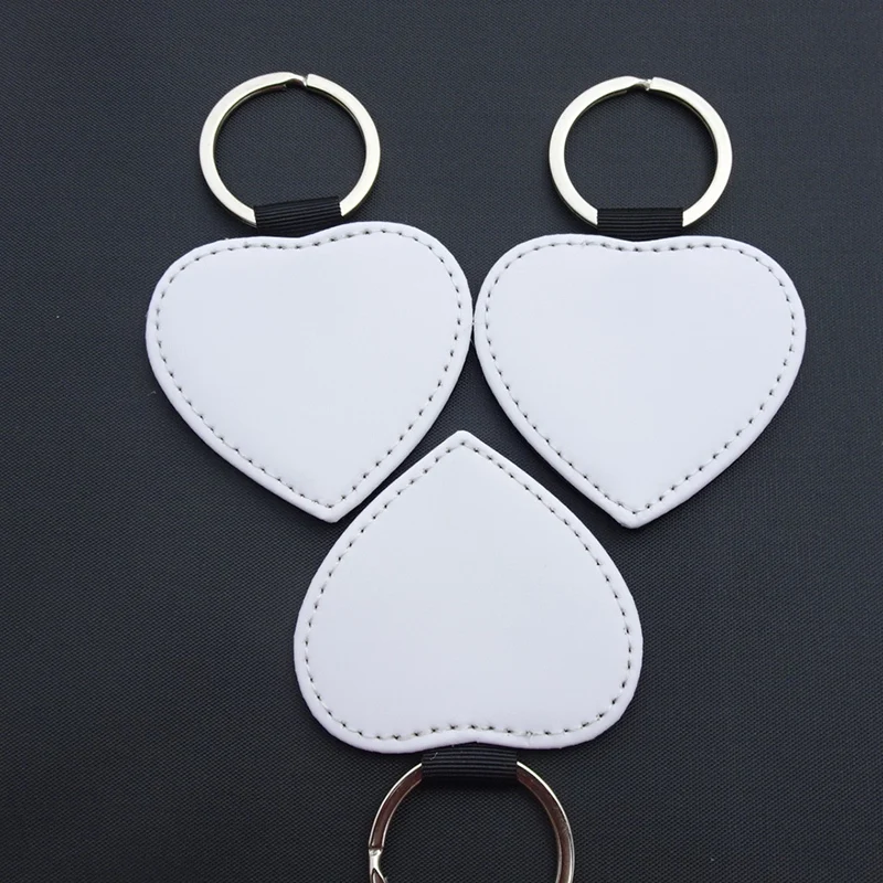 

10Pcs Leather Keychains Blank MDF Keychains Sublimation Heat Transfer Keychains Kit