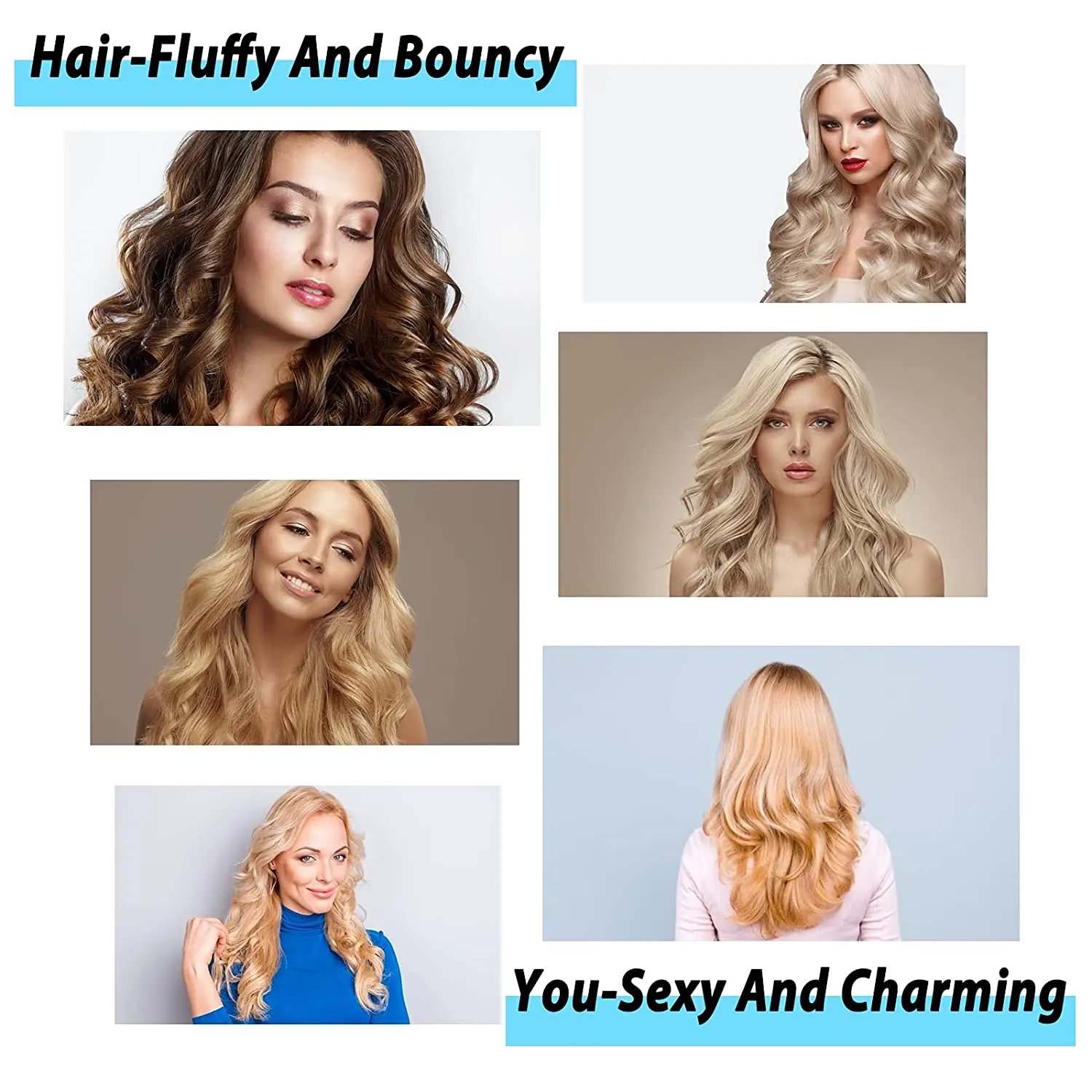 

5 Size 12 Pcs Hair Rollers Self Grip Hair Curlers Hair Roller Heatless Curling Rod Lazy Curler Headband Hair Styling Tools