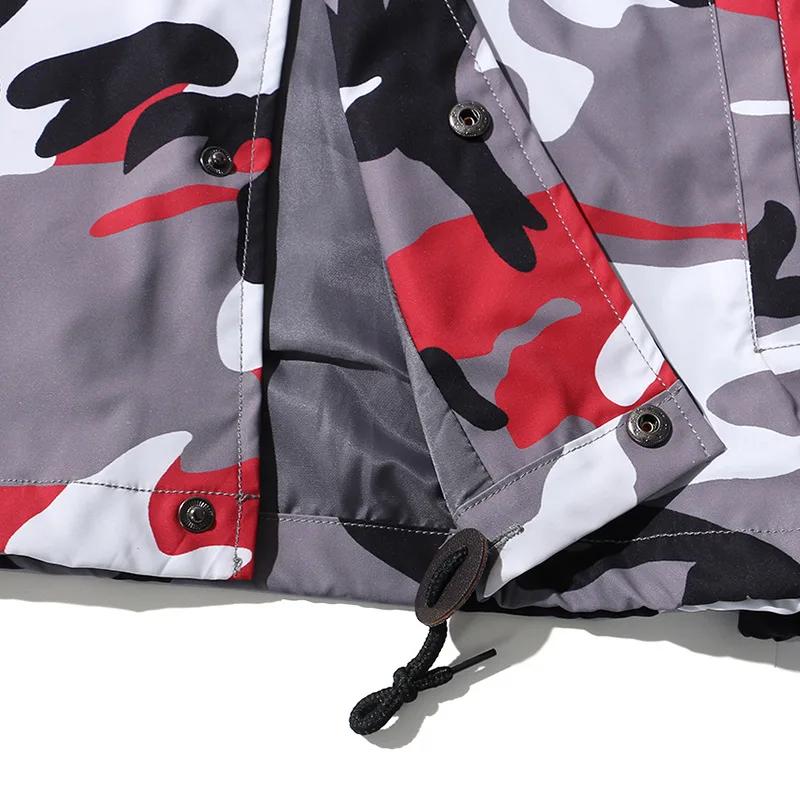 

Military Style Camo Windbreaker Ourdoor Coaches Jackets Tops Men Women Autumn Turn Down Collar Oversize Comouflage Coats Outwear