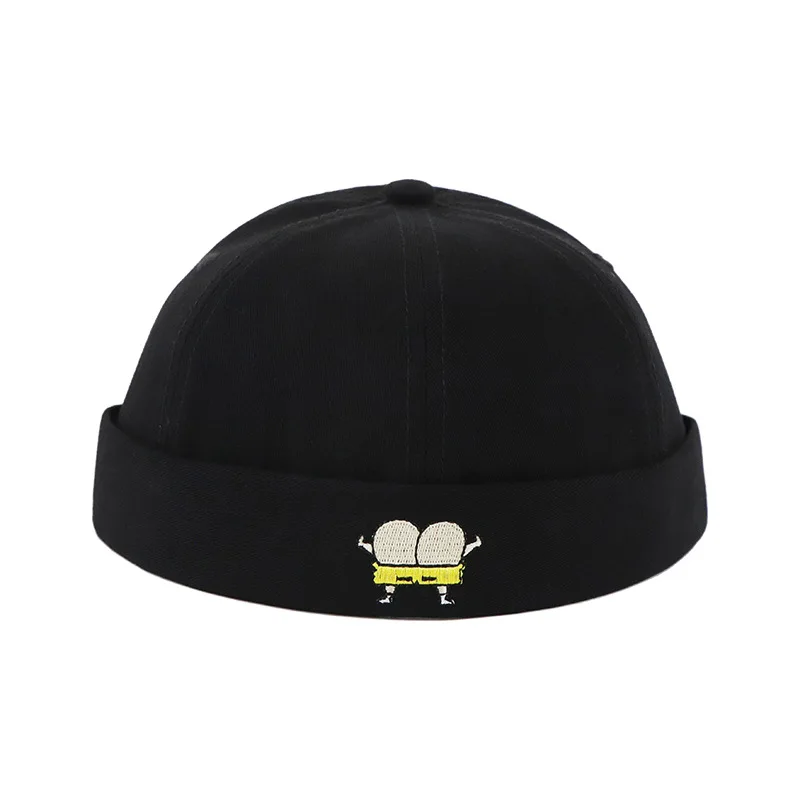 

hip hop retro sailor hats 2020 new kid's tide Korean summer landlord hat fashion melon leather hats