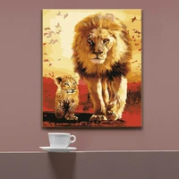 animal lion pictures by numbers abstract wall art oil painiting on canvas modern home decor bedroom decoration art supplies