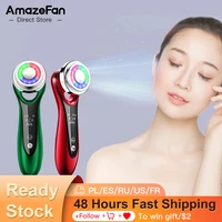 radio frequency beauty device ems face lifting face massager heat red blue light face care deep cleansing home skin care device