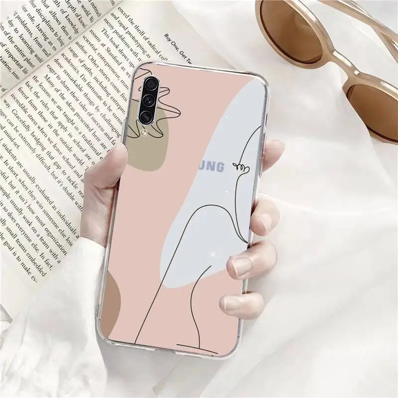 

Abstract line art sexy Phone Case Transparent for Samsung s9 s10 s20 Huawei honor P20 P30 P40 xiaomi note mi 8 9 pro lite plus