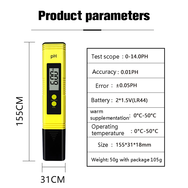 PH-метр цифровой с ЖК-дисплеем Точность 0 01 PH подходит для аквариума бассейна |