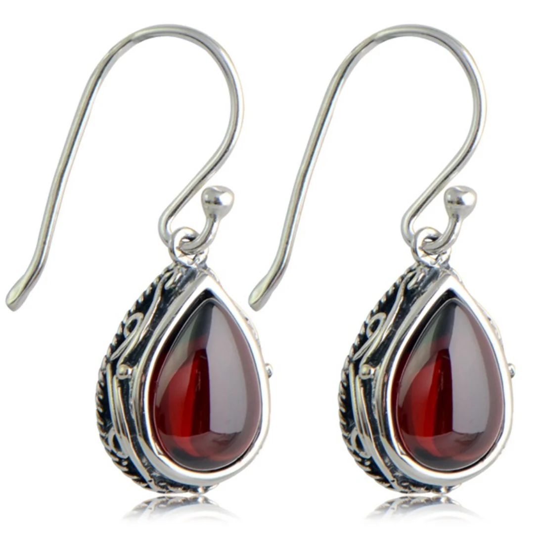 

s925 sterling silver retro generous inlaid green agate drop-shaped fashion female earrings 2020 new products