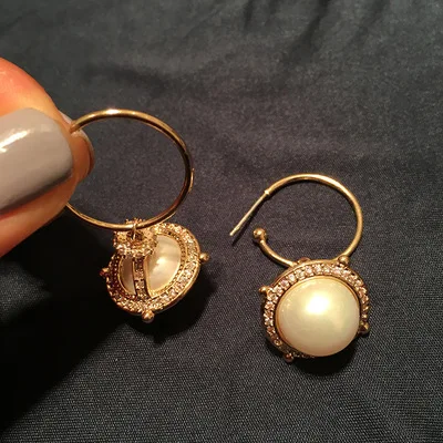 

S925 Silver Needle Female Planet Pearl Earrings Ladies Simple Mori Earrings Earrings Women