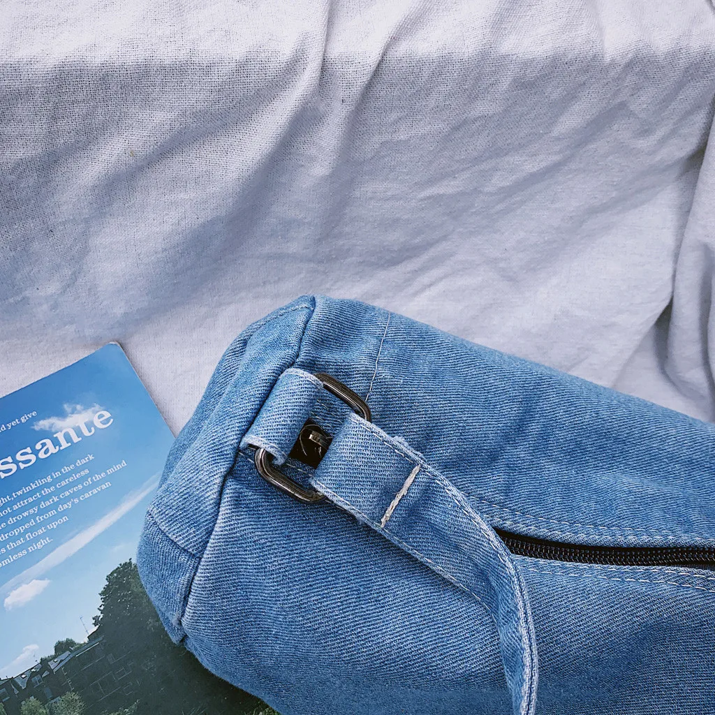 Женская холщовая сумка-мессенджер модная джинсовая сумка для покупок через