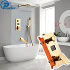 Смеситель для душа, золотой, с цифровым дисплеем температуры