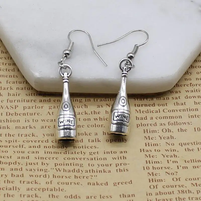 Винтажный Шарм в античном стиле серебро моделирование бутылка для виноградного
