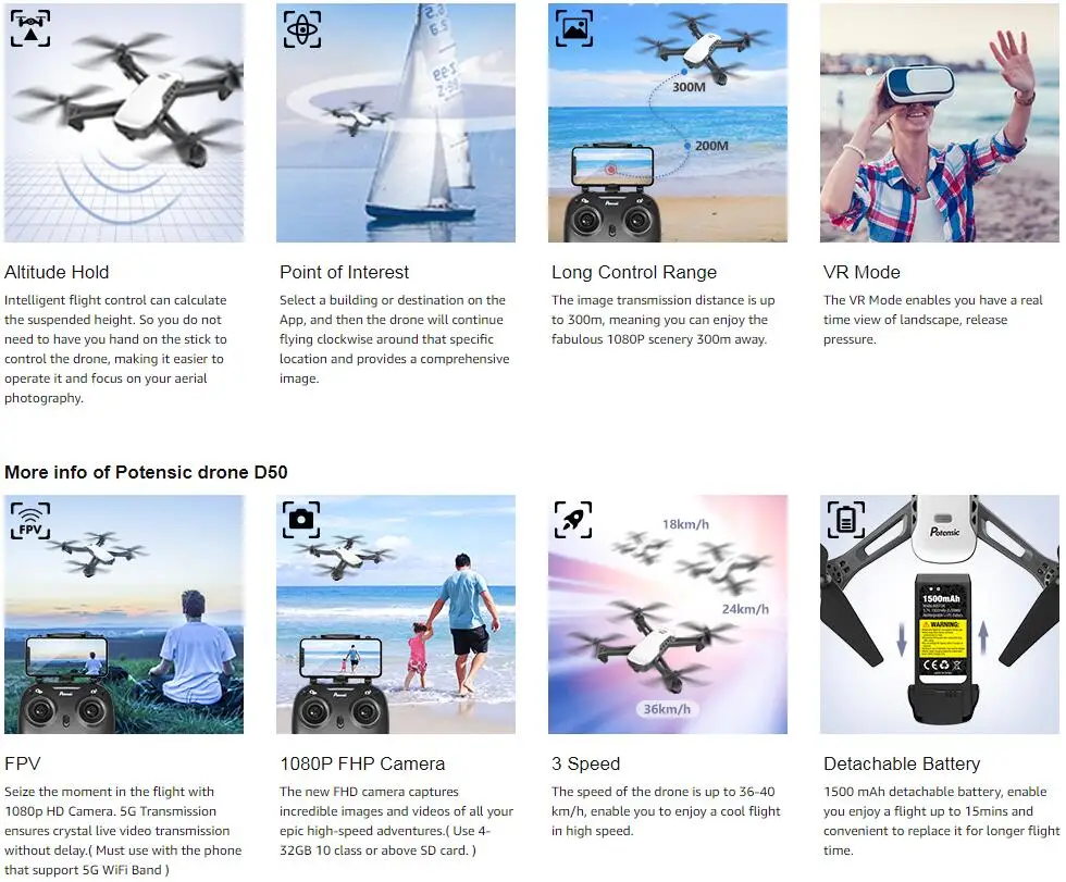 Potenisc Профессиональный радиоуправляемый Дрон D50 Follow Me 5G 1080P большой радиус действия с HD камерой gps Дрон FPV Квадрокоптер