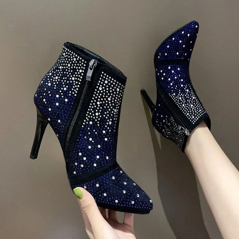 Ботильоны Женская обувь женские ботинки модные на высоком каблуке короткие