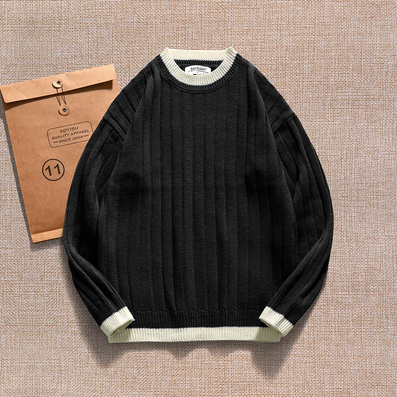 Casual Loose Man Sweaters Fashion Crewneck Winter Pullover Knitted Oversized Man Sweaters Pull Hiver Men's Clothing DB60MY