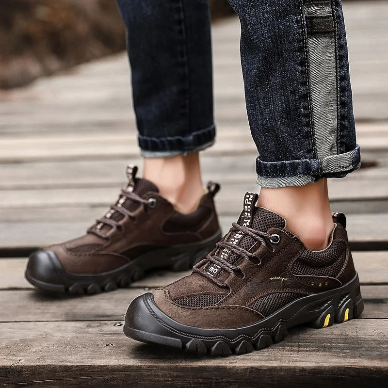 

Men Hiking Shoes New Autumn Winter Corium Outdoor Mens Sport Cool Trekking Mountain Climbing Athletic Shoes Hiking Boots