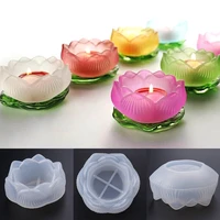 lotus candle holder silicone mold epoxy resin storage box mould ornament diy 3d handmade making candle mold household