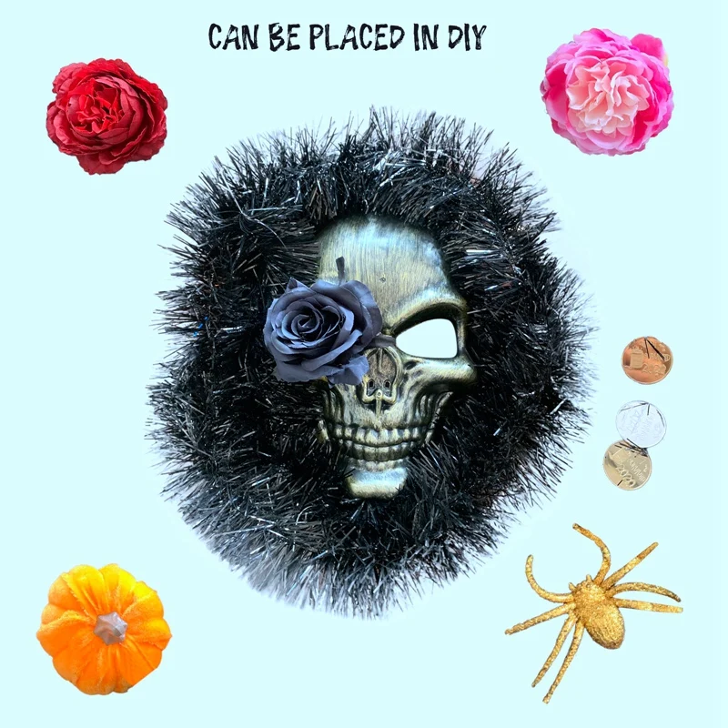 Украшение на Хэллоуин маска в виде паука черепа кулон венок висячая красная роза