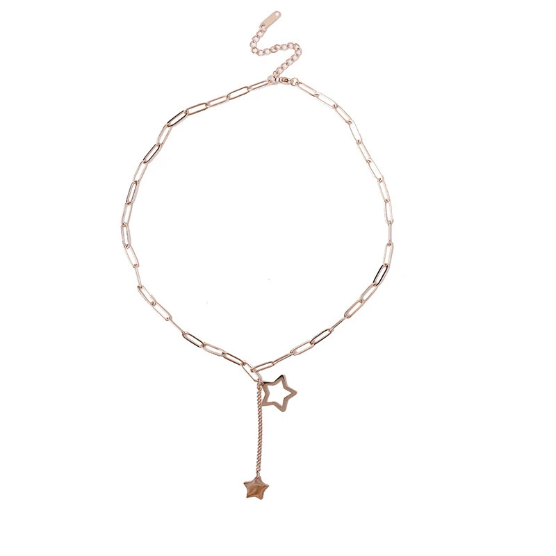 

TOSAKO Stainless Steel Necklace Titanium Steel Gold Color Star Pendant For Women Sweater Chain Fashion Jewelry