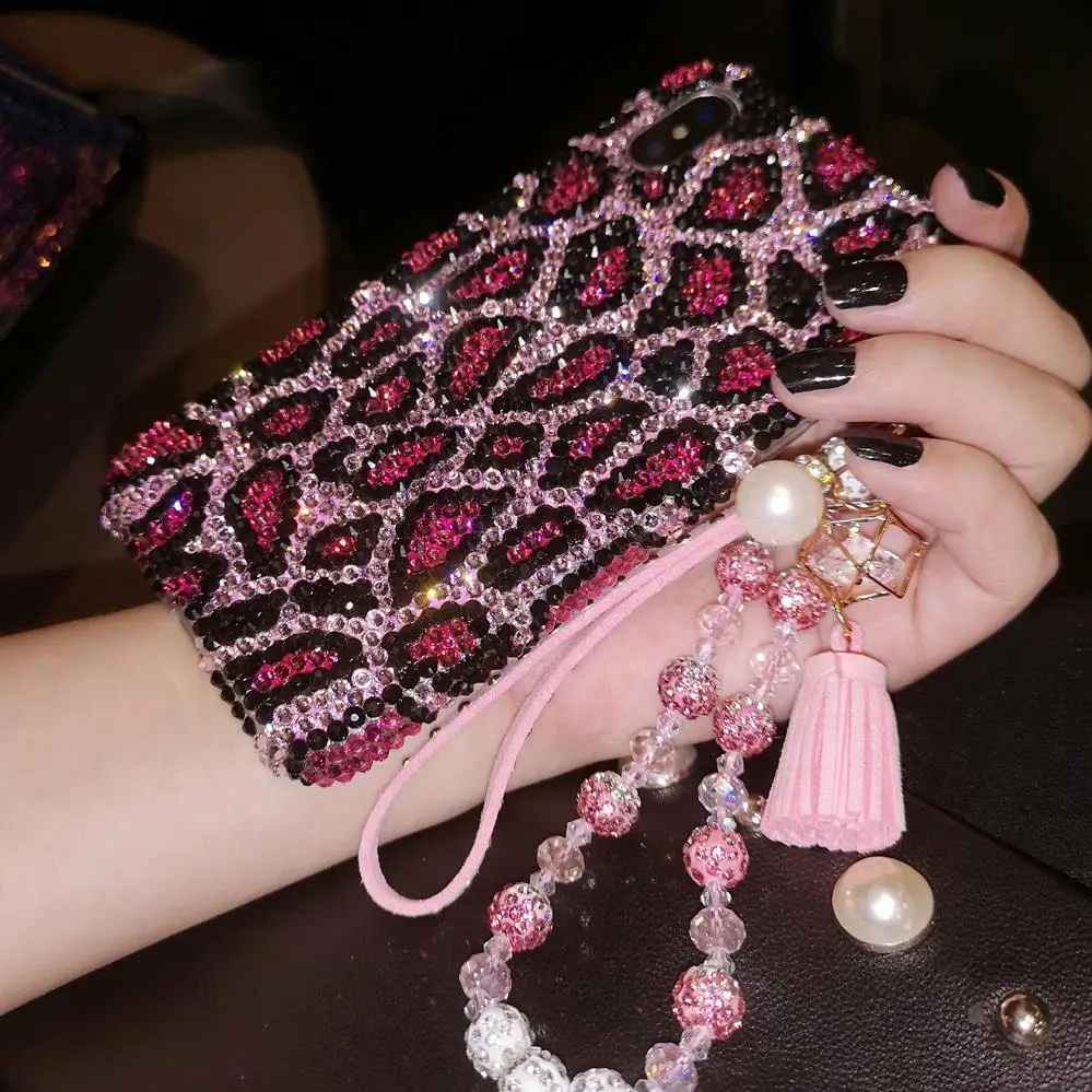 

For Samsung Galaxy Note 20 10 9 8 S20 FE S21 Ultra S10E/9/8 Plus Luxury Leopard Zebra Stripe Bling Crystal Diamond Case Cover