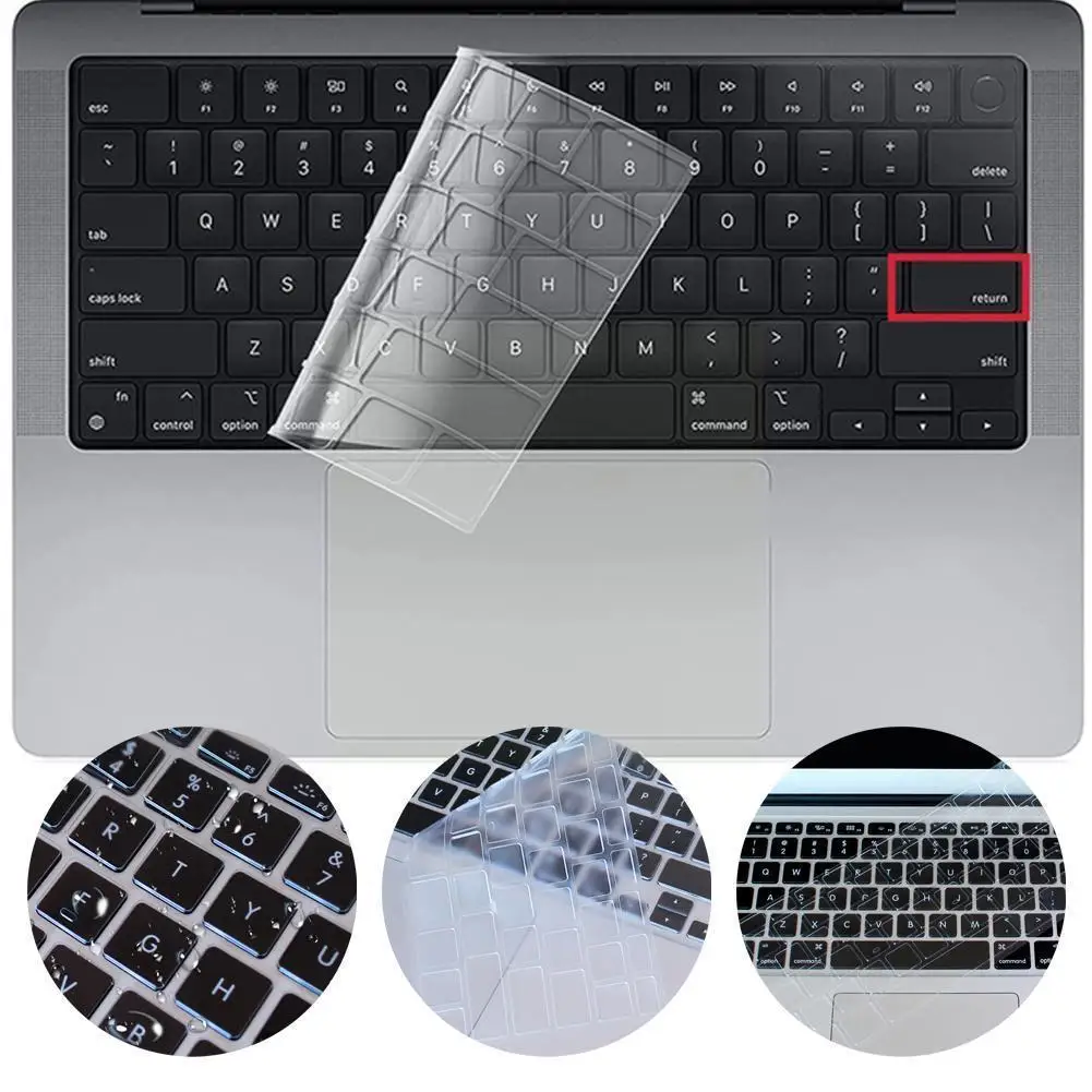 

Ultra Thin Clear TPU Keyboard Cover For Apple Keyboard Protective Film Skin 14 Macbook A2442/2485 Touchbar Air 13 F9Y8