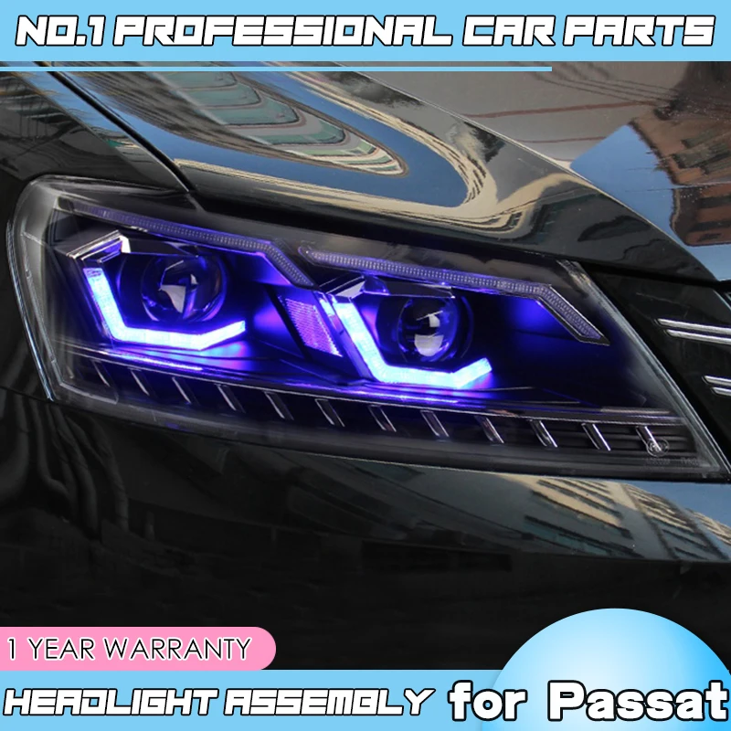 car accessories for VW Passat B7 US Verson Headlight For 2012-2016 DRL D2H dynamic turn signal Hid Bi Xeno | Автомобили и