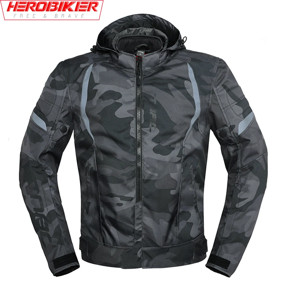 

HEROBIKER Motorcycle Jackets Motocross Waterfroof Racing Jacket Men Motorbike Riding Breathable Reflective Clothes Four Seasons
