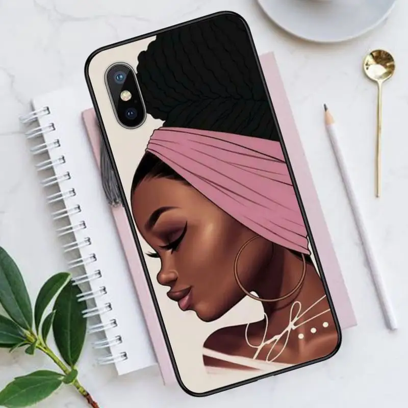 

African Beauty melanin black girl Phone Case for iPhone 11 12 mini pro XS MAX 8 7 6 6S Plus X 5S SE 2020 XR Luxury shell funda