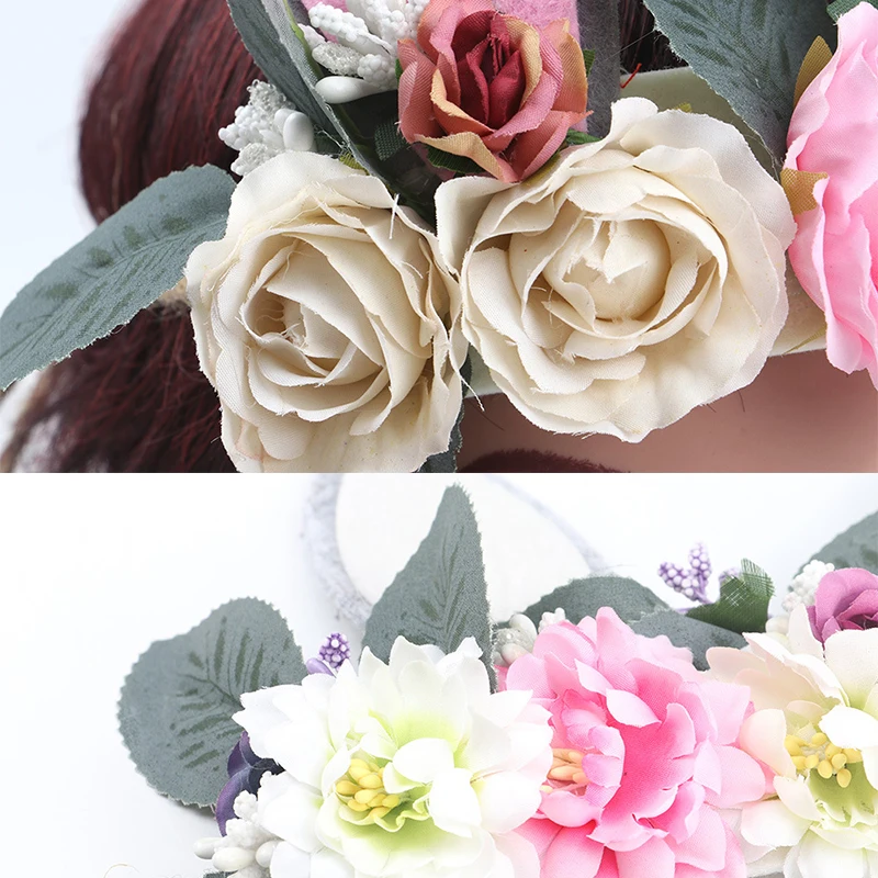 Новый венок с цветочной короной Детская повязка на голову гирлянда для волос