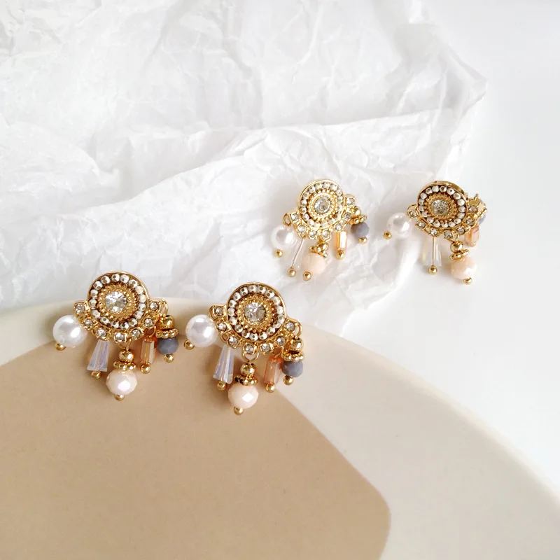 Стразы серьги клипсы без отверстий стильные винтажные серьги|Серьги-клипсы| |