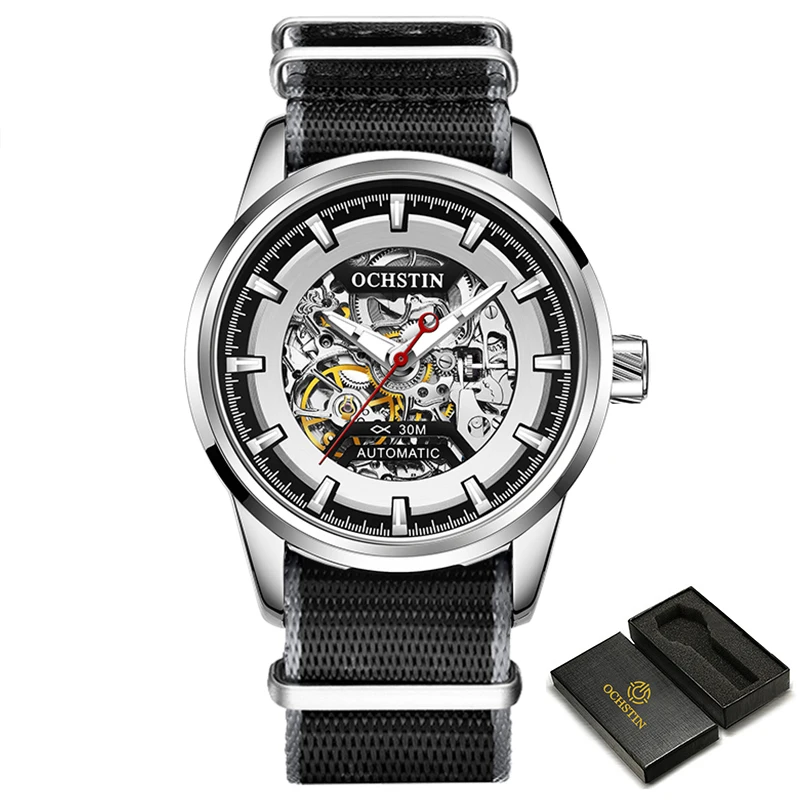 

Men Skeleton Automatic Mechanical Watches Tourbillon Male Luxury Brand Self Wind Waterproof Wirstwatch Business Buckle 3Bar