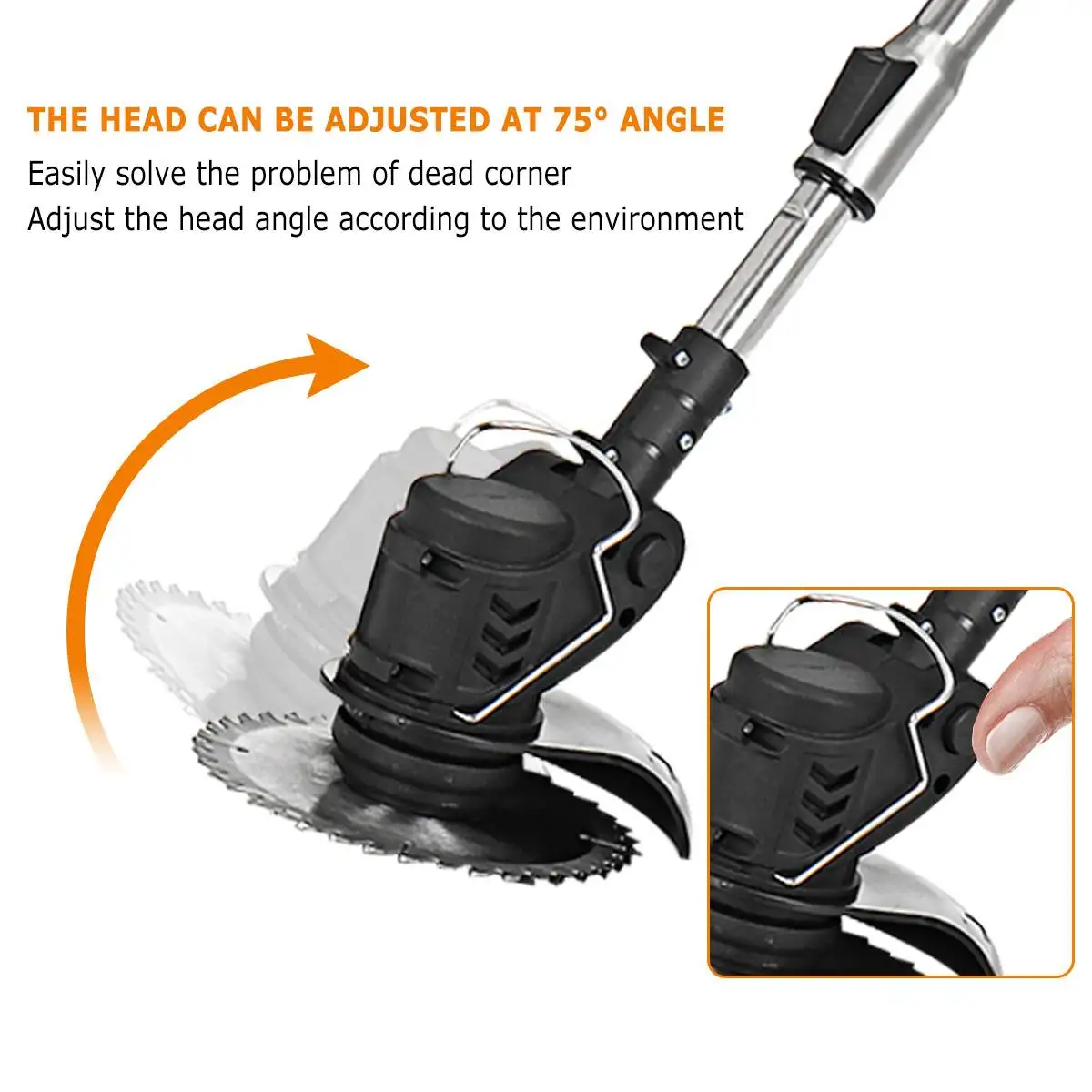 2000W Electric Grass Trimmer Cordless Lawn Mower Hedge Trimmer Adjustable Handheld Garden Pruning Power Tool with 98V Battery